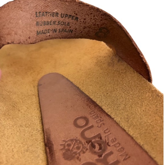 YOKONO Women’s Brown Strappy Leather Flat Sandals Slides Made in Spain 8 - Picture 7 of 8